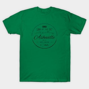 Asheville, NC Word Cloud - Green 16 T-Shirt